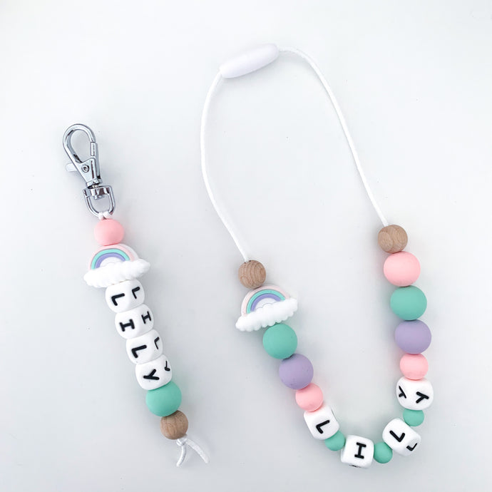 Personalised Kids Necklace + Matching Bag Tag Set